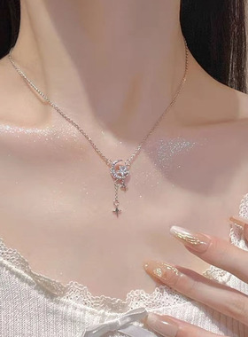 日本portney bells925银ins小众简约星月项链女轻奢高级感四芒星