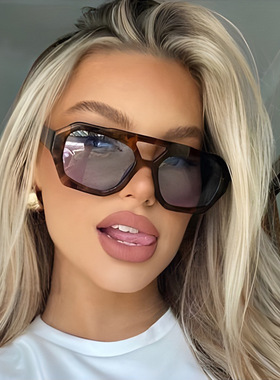 日本portney bell双梁不规则太阳镜新款欧美ins时尚墨镜个性