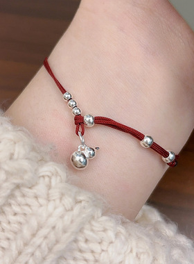 日本portney bells925银葫芦红绳手链女ins新中式本命年手工编织