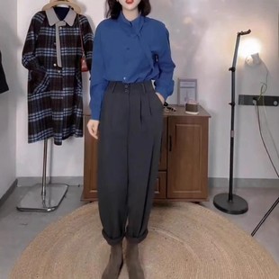 bell秋季 时尚 日本portney 新款 女潮 设计感衬衫 休闲哈伦裤