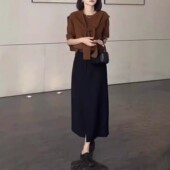 宽松带披肩上衣开叉半身裙女装 日本portney 短袖 新款 bell秋季