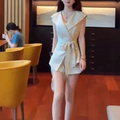 精致高级无袖 新款 上衣短裤 修身 日本portney 显瘦套装 bell夏季