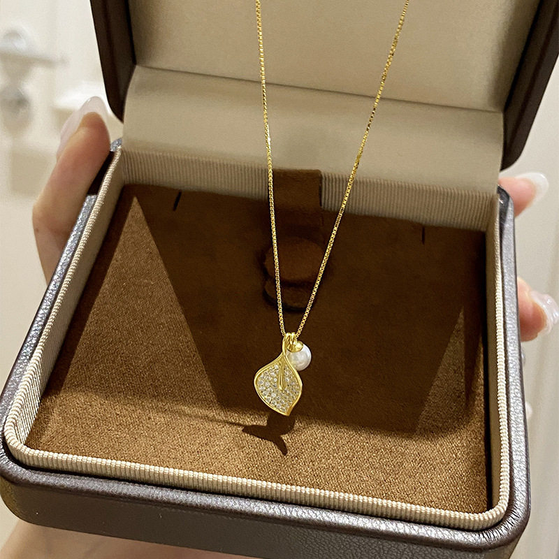 英国设计师cherry kitty小众金枝玉叶金叶子项链女s925银轻奢仿