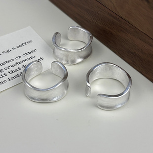 日本portney bells925银不规则磨砂宽面戒指女松本惠奈简约ins