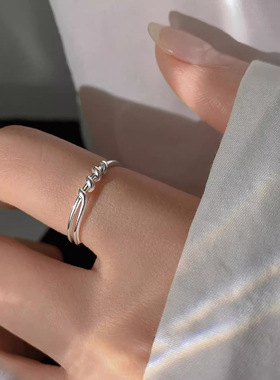 日本portney bells925银缠绕螺旋戒指女ins小众设计极简风不规则