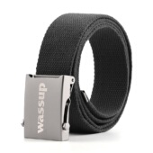 WASSUP腰带自动扣男士 帆布设计感小众裤 带年轻人百搭学生军训皮带