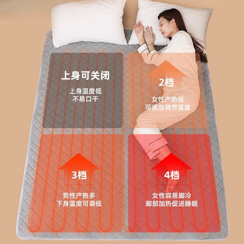 电暖毯四区温控电热毯家用双人双