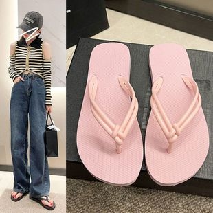 夹脚防滑外穿凉拖鞋 人字拖鞋 网红度假防滑沙滩海边时尚 女夏季 新款