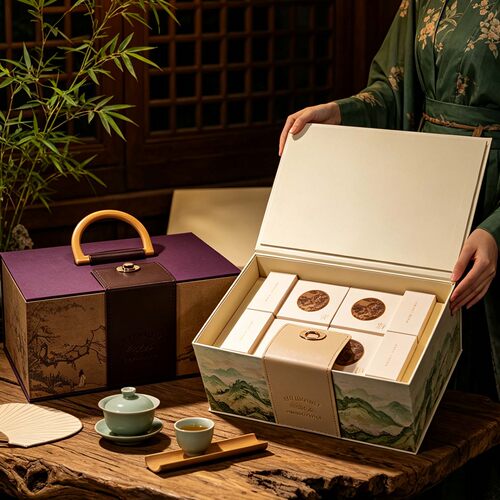 茶叶月饼礼盒包装盒大尺寸新款盒子2026中秋礼品高端中式糕点8粒