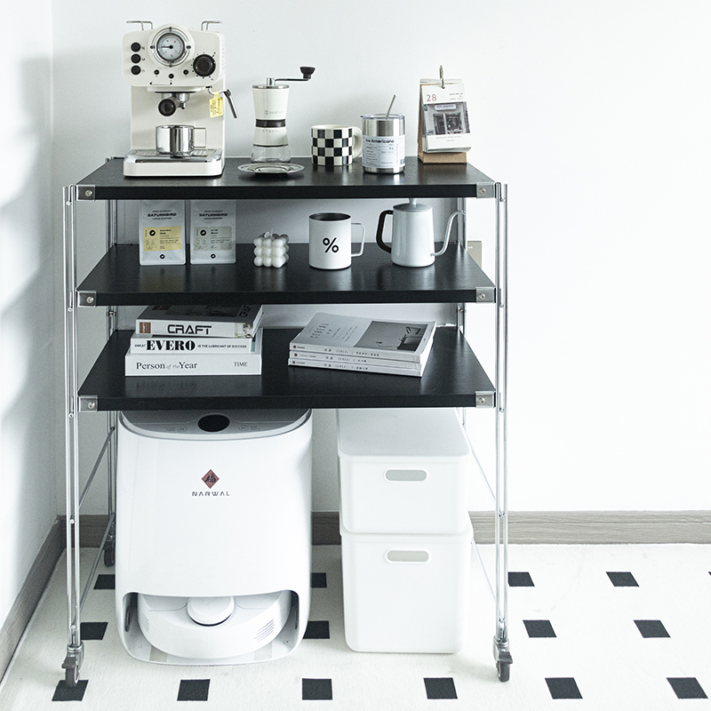 室研所扫地机器人置物架云鲸石头科沃斯猫砂盆可移动收纳柜小推车怎么样,好用不?