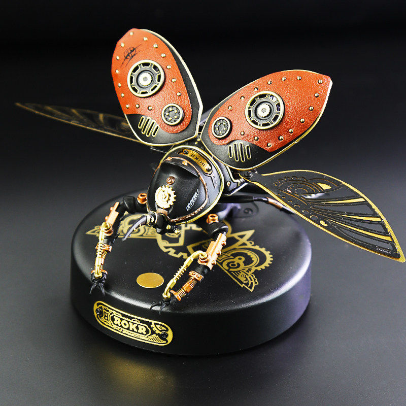 七夕送男生男朋友生日礼物赛博朋克电脑桌面金属机械昆虫手工摆件