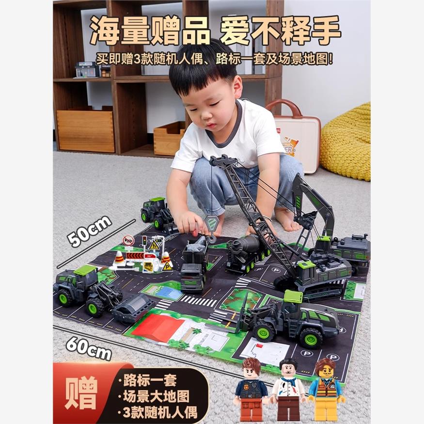 儿童合金仿真挖掘机玩具