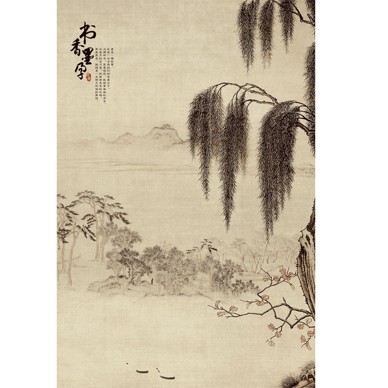 古韵中国风艺术工笔画背景布油画布摄影影楼拍摄道具复古喷绘背景仿