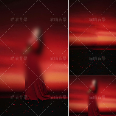 红色油画肌理少女模特写真拍照背景布商拍大尺寸人气封面写真拍照道具摄影背景纸高级感艺术照国风MH-3542
