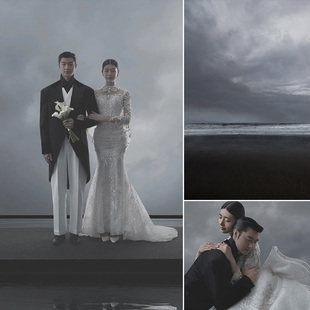 灰色天空阴霾影楼婚纱摄影背景布可定制个性创意乌云密布影棚室内艺术写真2023年新款MH-0946
