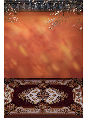 红色喜庆春节24新款全家福幸福一家人亲子照背景影楼婚纱摄影拍照背景墙一家六口全家福拍照背景纸MH-1247