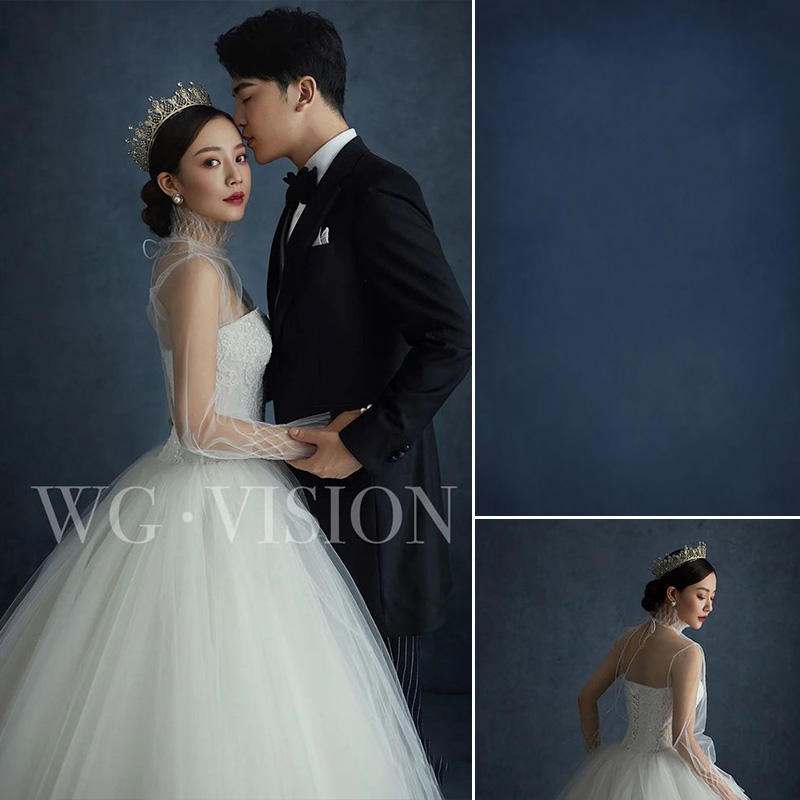 纯色深蓝简约油画背景布模特写真艺术照影楼摄影写真婚纱拍照幕布拍摄道具喷绘布个人写真布拍照道具