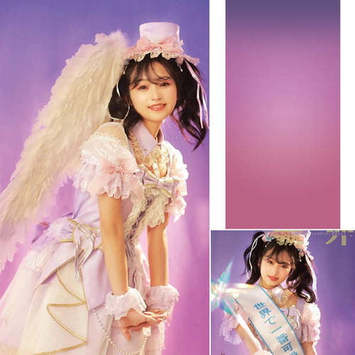 玫红渐变背景布渐变色背景少女写真艺术感时尚模特渐变背景纸摄影拍照道具抖音直播装饰影楼MH-0563