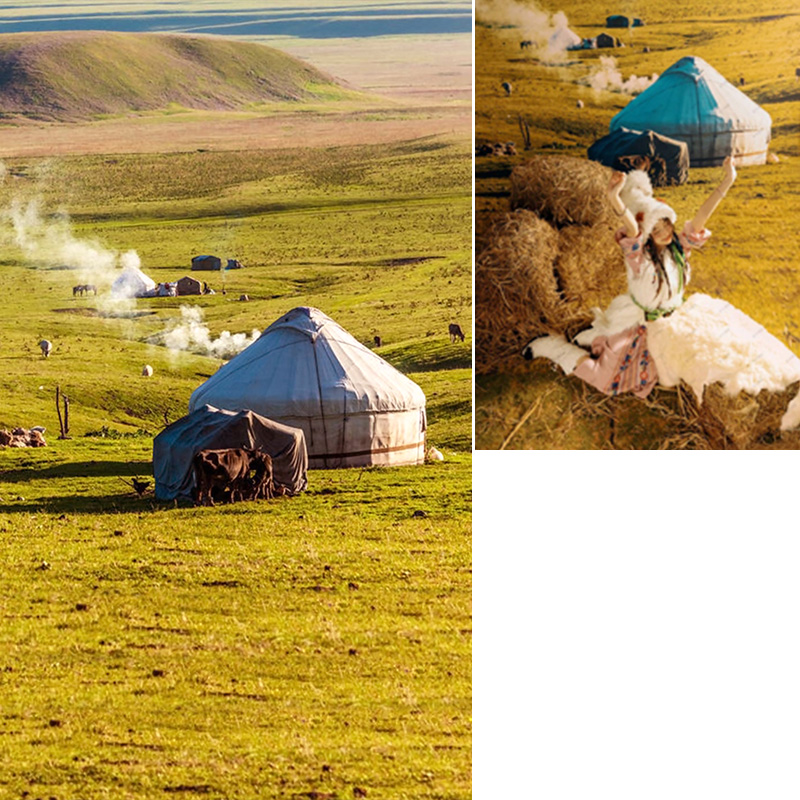 内蒙古风景摄影影棚室内拍摄道具婚纱个人模特藏族拍照写真背景蒙