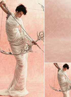 复古粉色肌理纹理少女模特拍照背景布抽象氛围感艺术照影棚室内时尚美术设计毕业照直播商拍影楼摄影MH-2630