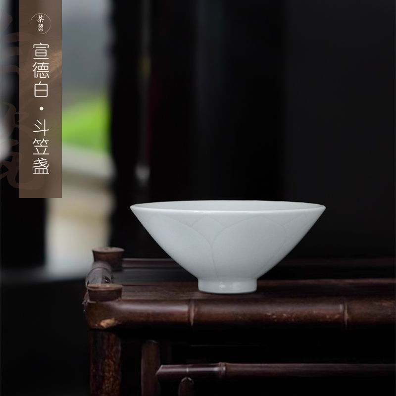 白瓷茶盏纯手工复古陶瓷主人杯