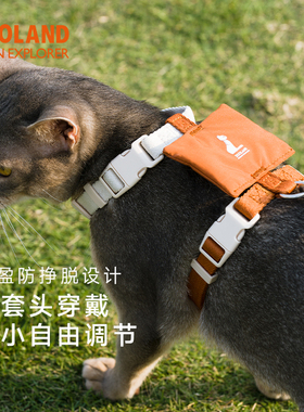 ZOOLAND遛猫咪牵引绳防挣脱外出专用不勒脖工字型胸背溜小猫绳子