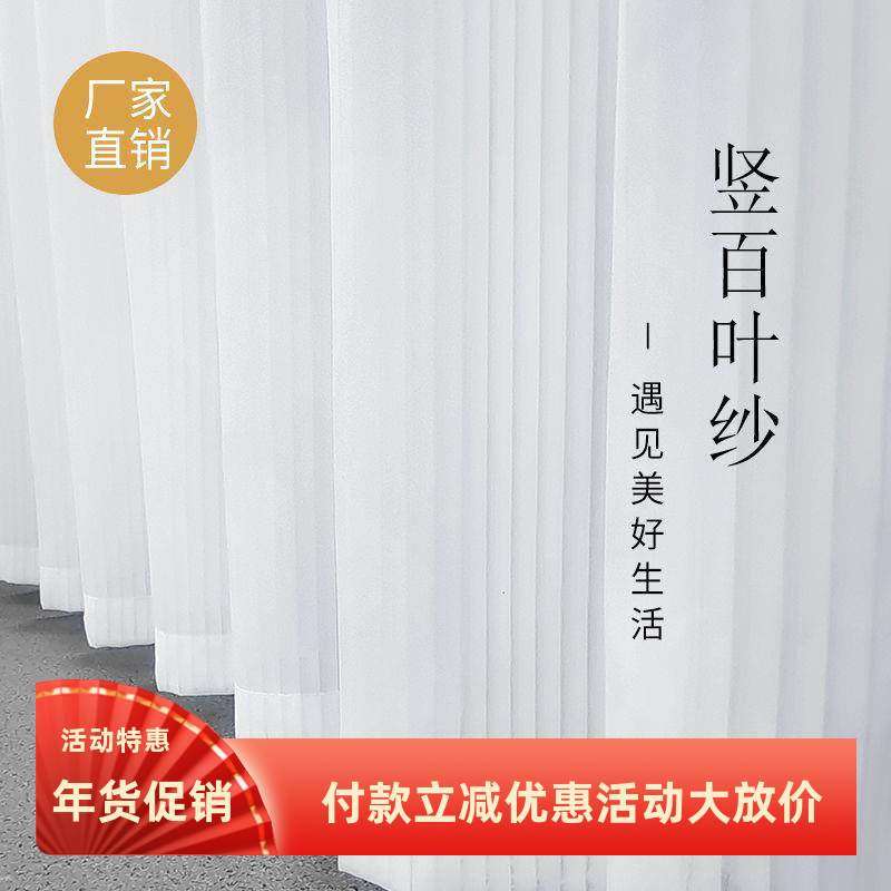 魔术贴免打孔抖音爆款竖百叶梦幻窗纱纱帘透光不透人客厅阳台纱帘,居家布艺,定制窗帘,淘宝优惠券,粉丝福利购,淘宝优惠卷