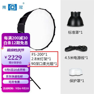 Nanlite南光太阳灯FS 200LED视频主播婚纱人像儿童拍摄灯摄影灯摄