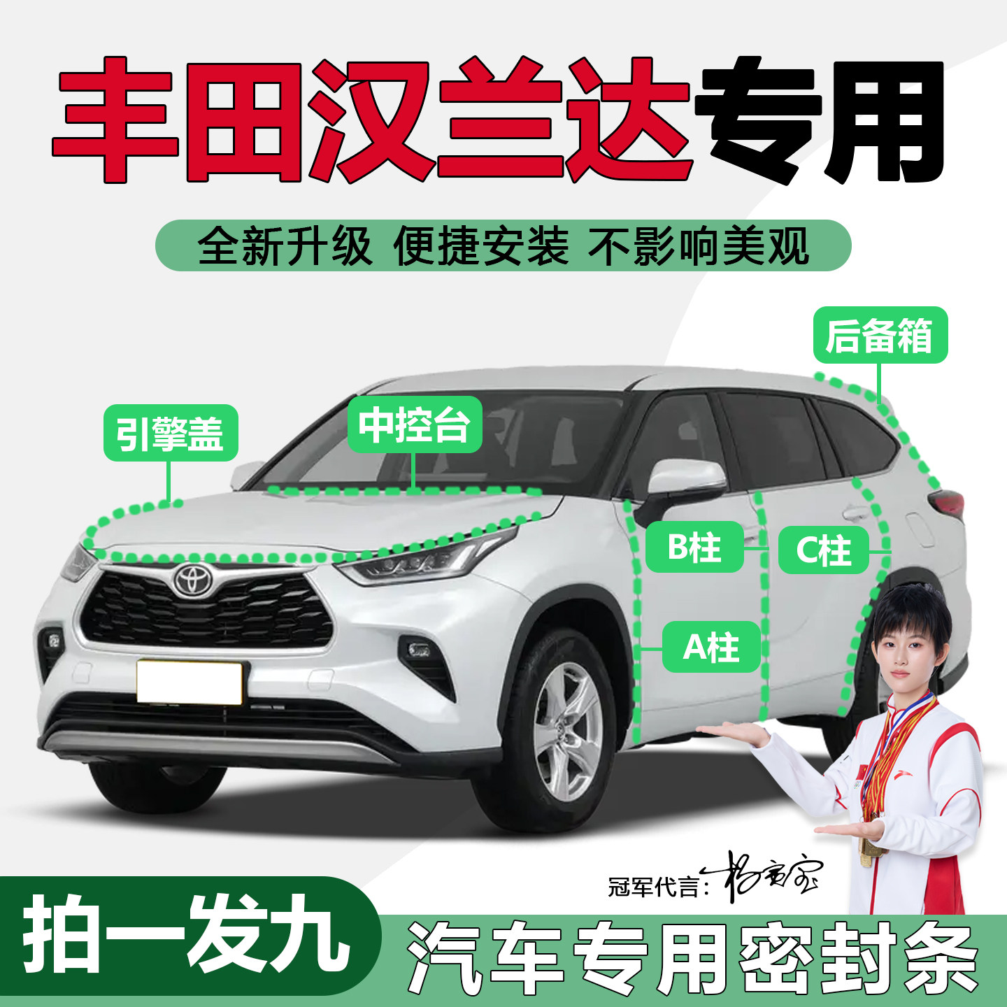 丰田汉兰达车门专用隔音密封条