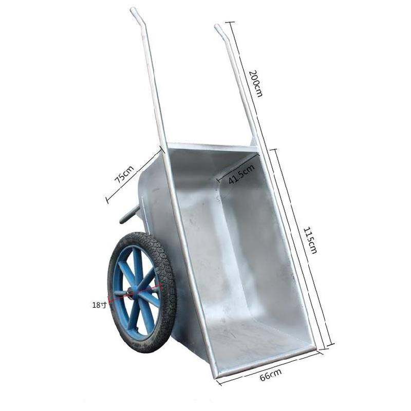 猪场饲料a车手推车不锈钢饲料斗饲料拌料牧业多功能手拉大号添料