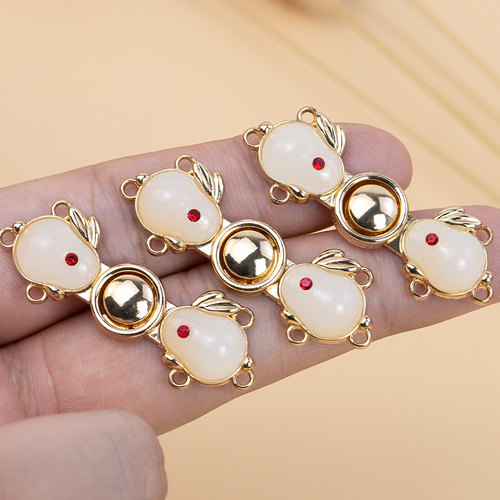 旗袍盘扣国风玉兔汉服纽扣