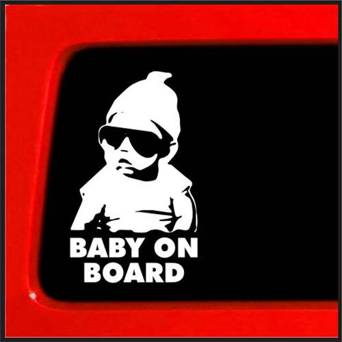 个性外贸车贴汽车贴纸pvc镂空baby on board 油箱盖贴纸 YA002