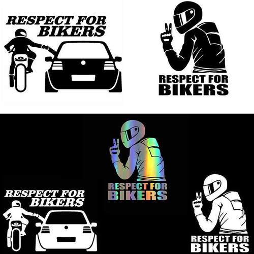 外贸Respect for Bikers 摩托车车贴摩托骑手赛车镭射车贴车身贴