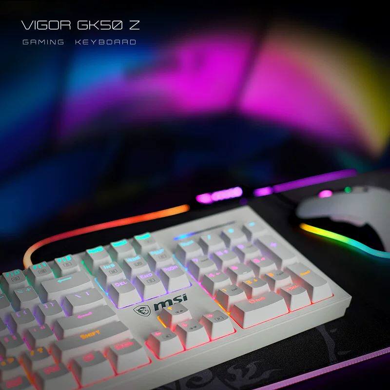 msi微星gk50z电竞游戏机械键盘青轴黑轴红轴台式笔记本电脑键盘