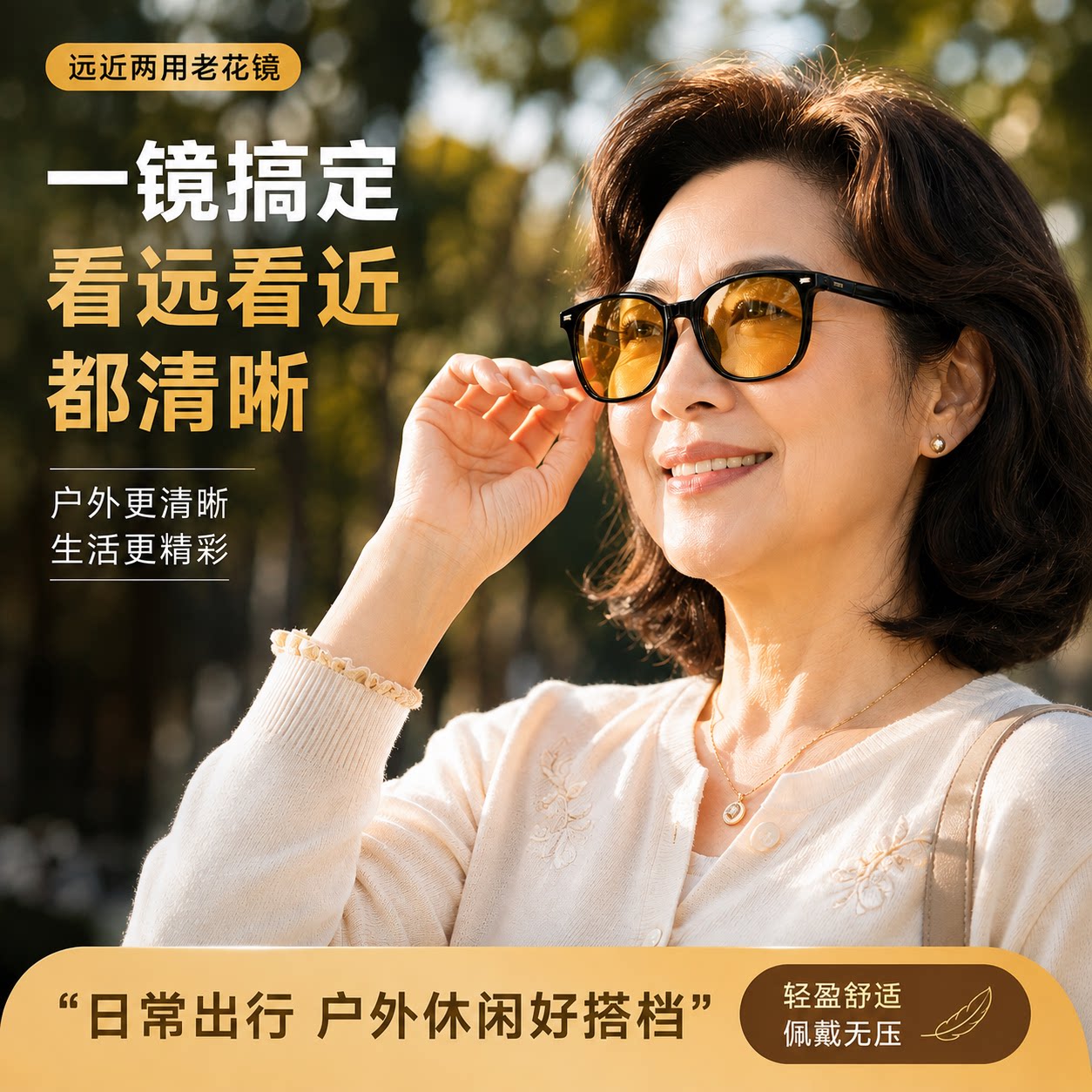日夜两用防蓝光老花镜太阳镜一体