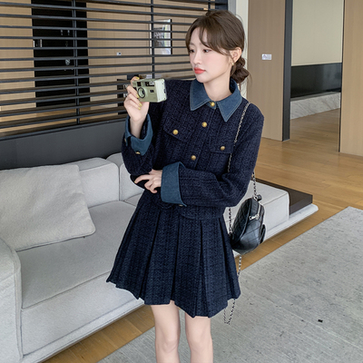 LUXURY1 小香风套装裙小个子2025新款秋冬爆款韩剧女主穿搭两件套