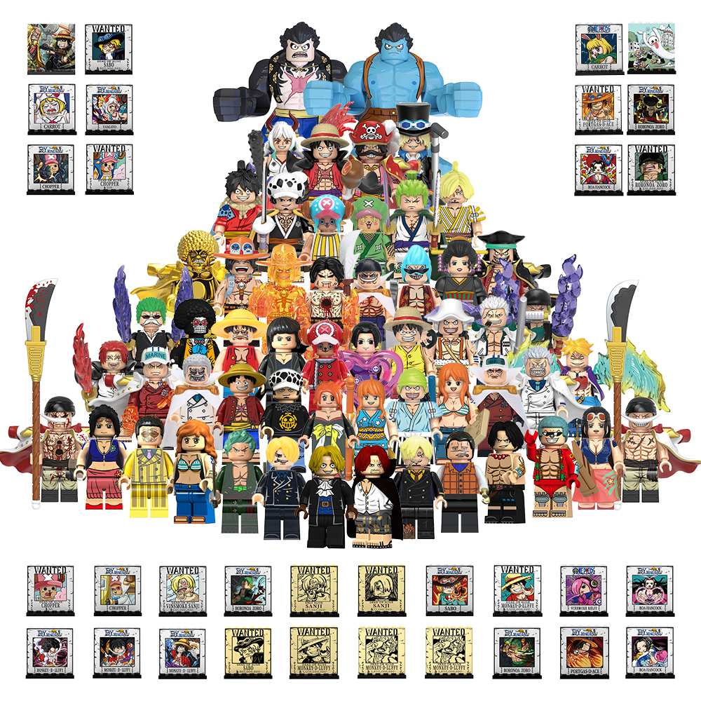 适用于乐高动漫海贼王四皇路飞山治乔巴艾斯萨博积木人仔玩具手办