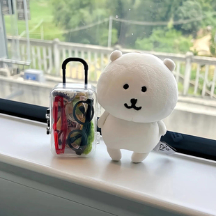自嘲熊旅游行李箱透明mini拉杆箱棉花娃娃小玩偶娃衣收纳装饰配件