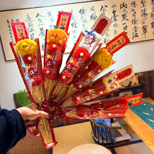 毛绒糖葫芦福桶别太适合新年！