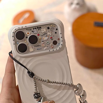 镜头贴纸可爱小猫小狗适用于苹果17promax透明浮雕立体镜头膜贴画