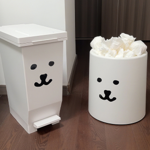 自嘲熊贴纸diy垃圾桶可爱小熊贴画客厅收纳桶防水装饰贴家用纸篓