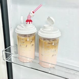 夏季冷水杯咖啡冷萃杯食品级大容量随手杯便携式上班族带刻度水杯