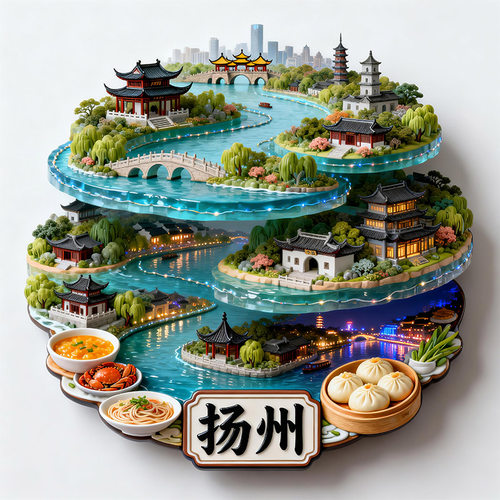 江苏扬州金属冰箱贴文创旅游礼物