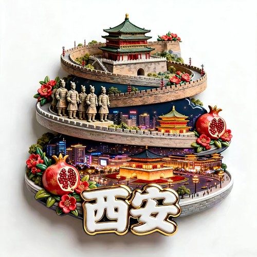 西安金属冰箱贴兵马俑景点纪念品