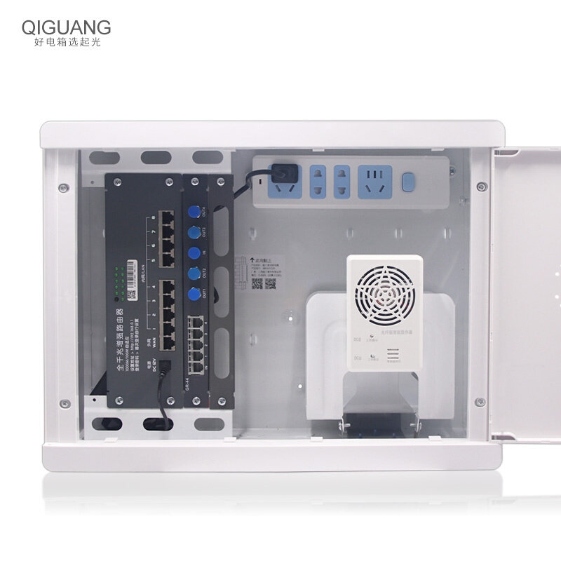 【高配套装】起光家用弱电箱 y多媒体光纤箱 全千兆8口路由器模块