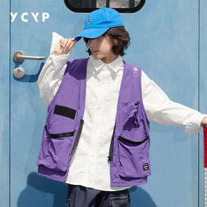YCYP童装日系工装男童马甲春秋外穿春季新款儿童坎肩潮洋气宽松男