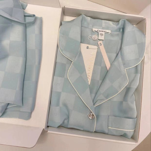 感睡衣女春秋季 长裤 新款 冰丝长袖 冬天 薄款 女士丝绸家居服套装