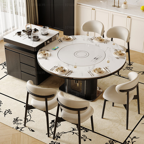 可伸缩分离岩板岛台餐桌现代家用