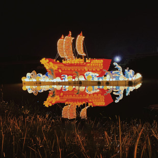 国潮花灯会展 大型民俗灯光节亮化水上花灯组群亮化 手工制作灯笼