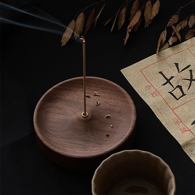 黑胡桃木线香底座香托